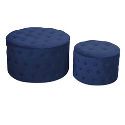 [V2808430000] Puff contenitore velluto 1-2 blu cm ø70h42
