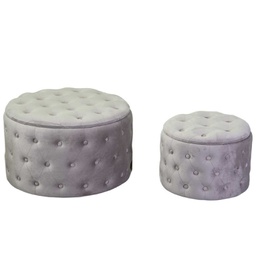[V2808400000] Puff contenitore velluto 1-2 grigio cm ø70h42