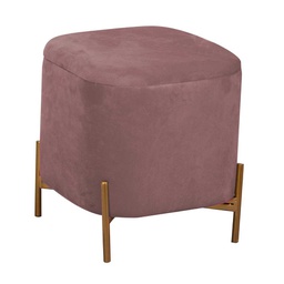 [V2808470000] Puff contenitore velluto rosa antico con gambe cm 38x38h45