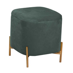 [V2808500000] Puff contenitore velluto verde salvia con gambe cm 38x38h45