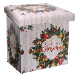 [V6145970000] Puff ecopelle girlanda quadro cm38x38h38