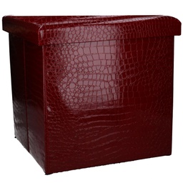 [V2807640000] Puff ecopelle rosso quadro cm38x38h39