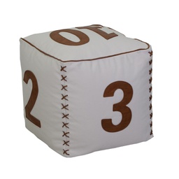 [V9152680000] Puff numeri bianco nl-0530c cm. 42 x 42