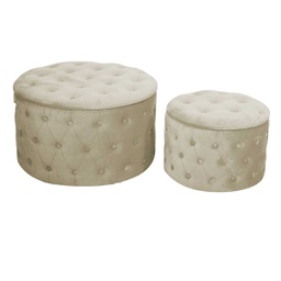 [V2808420000] Puff vcontenitore elluto 1-2 crema cm ø70h42