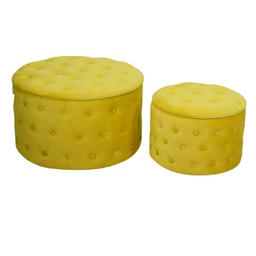 [V2808390000] Puff velluto 1-2 giallo cm ø70h42