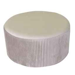 [V2808840000] Puff velluto beige tondo cm ø56h28
