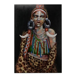 [V4611870000] Quadro dipinto a tema africa  h120 cm