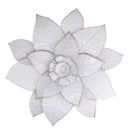 [V4616170000] Quadro metallo fiore bianco decorazione a muro cm 46x6