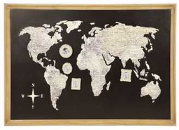 [V9108630000] Quadro mondo nero con portafoto cm. 109,5x3xh76,5