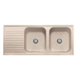 [FZ94623] Samet Lavello 116x50 2 vasche Granitovero1162vsavp gocciolatoio avena