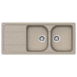 [EFFEZ91968] Samet Lavello 116x50 Granitovero1162v 2 vasche  gocciolatoio avena EFFEZ