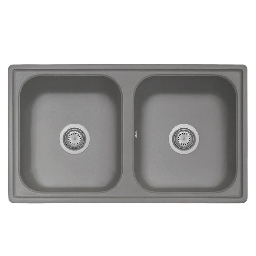 [FZ94619] Samet Lavello 86x50 2 vasche Granitovero862vcrp croma