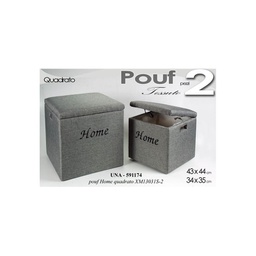 [GIC591174] Scatole pouf portabiancheria grigio pz 2 in tessuto
