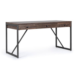[B0746867] Scrivania 3 cassetti Calixte stile industriale 153x66 cm