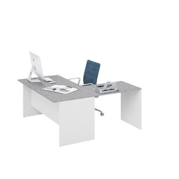 [AZ26793] Scrivania da ufficio ad angolo reversibile  colore Cemento H74x160x160cm