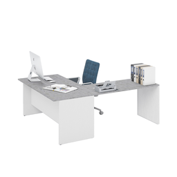 [AZ26762] Scrivania da ufficio ad angolo reversibile  colore Cemento H74x160x200cm