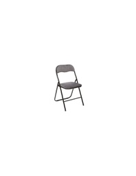 [20037323] Sedia pieghevole in velluto Basic 79cm grigio.