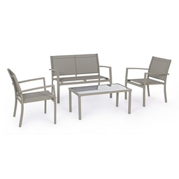 [B0662551] Set  salotto tortora in metallo