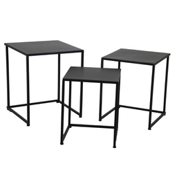 [V9112280000] Set 3 tavolini nero   48 x 56 x 48