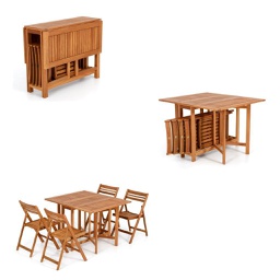 [1993703] Set California Dining in legno nobilitato da esterno