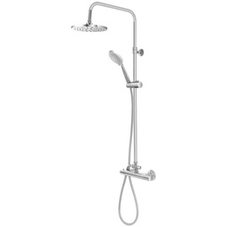 [BR416206] Set Colonna Doccia Termostatica in acciaio Cromato Tonda