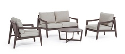 [20041083] Set da giardino salotto 4 pz Sirenus coffee con cuscini