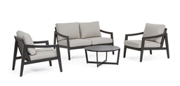 [20041084] Set da giardino salotto 4 pz Sirenus grigio antracite con cuscini