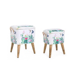 [B0720344] Set due sgabelli con contenitore Forestis bizzotto