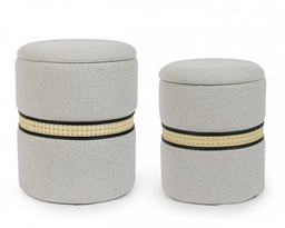 [B0720690] Set2 Pouf Contenitore Karina Grigio Ch