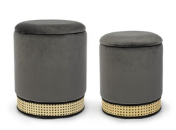 [B0720694] Set2 Pouf Contenitore Milena Grigio Sc