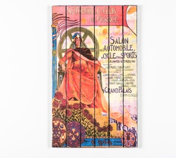 [WEAL047] Stampa su legno con tela multicolor 60x100 cm