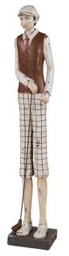 [V9131640000] Statua giocatore golf jw-3740 cm. 15 x 13 h 76