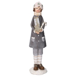 [V6150020000] Statua resina bambino coro bianco cm8x8h31,5