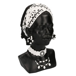 [V6130570000] Statua resina busto donna africana cm 18x20h30