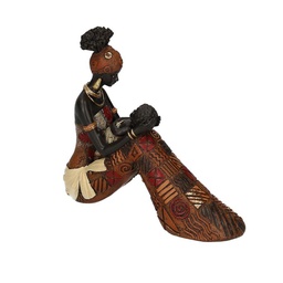 [V8530780000] Statua resina donna africana cm 18