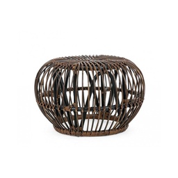 [B0671507] Tavolino Pouf per esterno in rattan Marrone DORADAL diametro 65x h44 cm