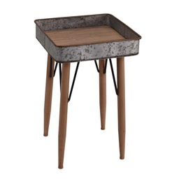 [V8036630000] Tavolino vassoio metallo quadro cm35x35h55