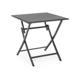 [B0662502] Tavolo da esterno pieghevole in alluminio Antracite ELIN 70x70x h71 cm