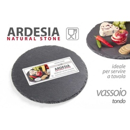 [GIC752278] x24 Vassoio piatto in ardesia tondo cm 20 casa pub o ristoranti
