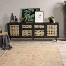 [EFFEZ99097] (2c) Madia Vienna51B nera con frontali effetto vimini EFFEZ