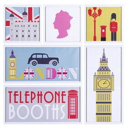 [B0241334] 2x Set6 Stampa Su Tela C-C London 90X90
