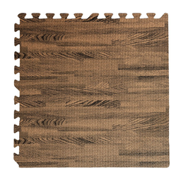 [8056157802594] 4PZ Tappeto tappetino puzzle morbido EFFETTO LEGNO NOCE 60 x 60 x 0,8 cm per bambini gioco da interno