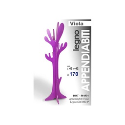 [GIC584534] Albero Appendiabiti da terra piantana viola cm 42 x 170 h