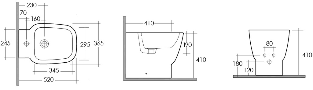 Bidet One Filo Muro