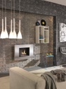 Biocamino design  da parete bioetanolo grigio cromo cm 78 x 17 x h 54