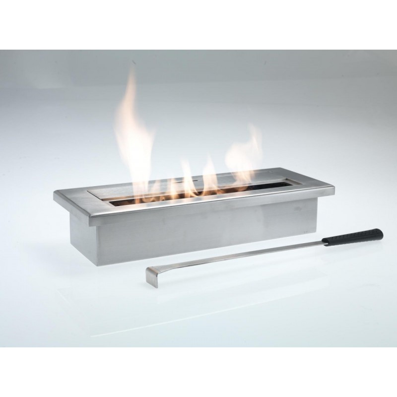 Biocamino design da tavolo bioetanolo grigio cromo cm 40 x 15 x h 8
