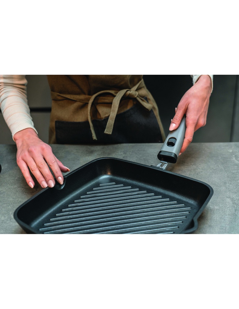 Bistecchiera quadrata cm. 28x28 con manico removibile cook&amp;space