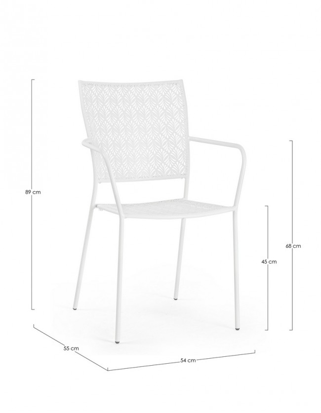 4x Sedia C-Br Lizette Bianco