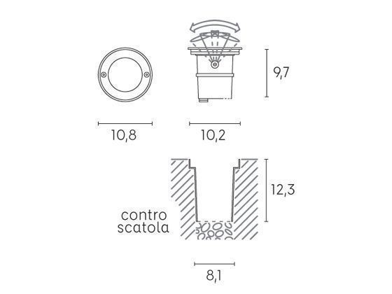 Calp.Basculante 6W Led 4000K  linea bascu  acciaio