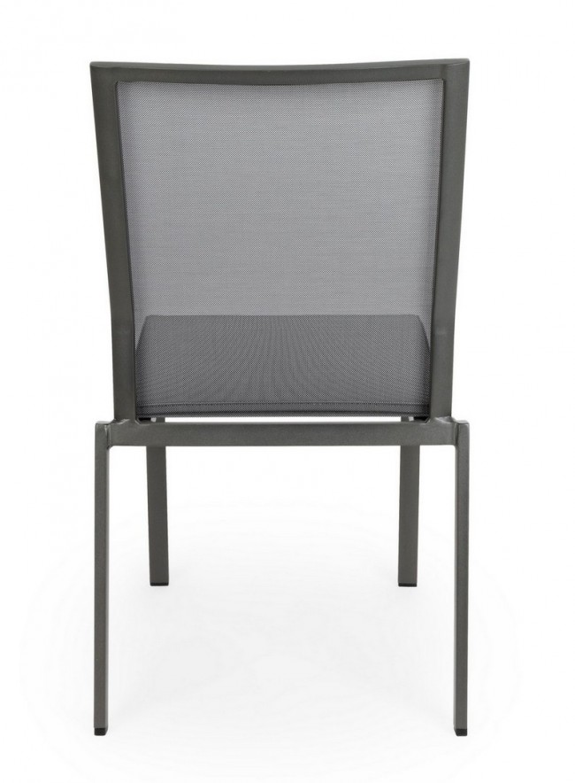 4x Sedia antracite in alluminio stile design